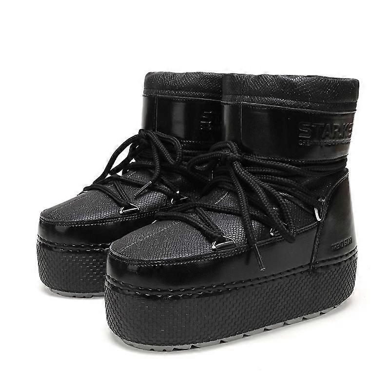 Kids Parent-Child Snow Boots Bright Color Ski Thick Sole Women's Moon Boots Waterproof Anti-Slip Space Boots