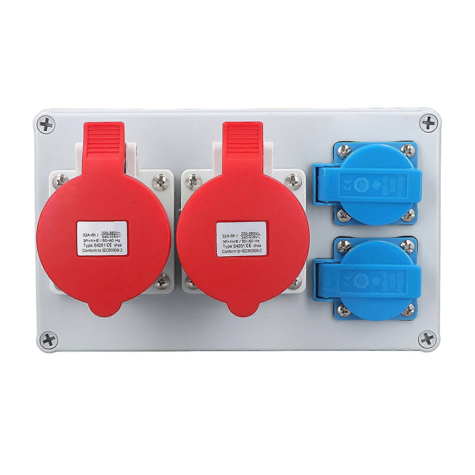 CEE Wall Socket Power Distributor Box 2 250V 16A EU Socket 2 32A 5P Industrial Socket IP44 Waterproof for Building