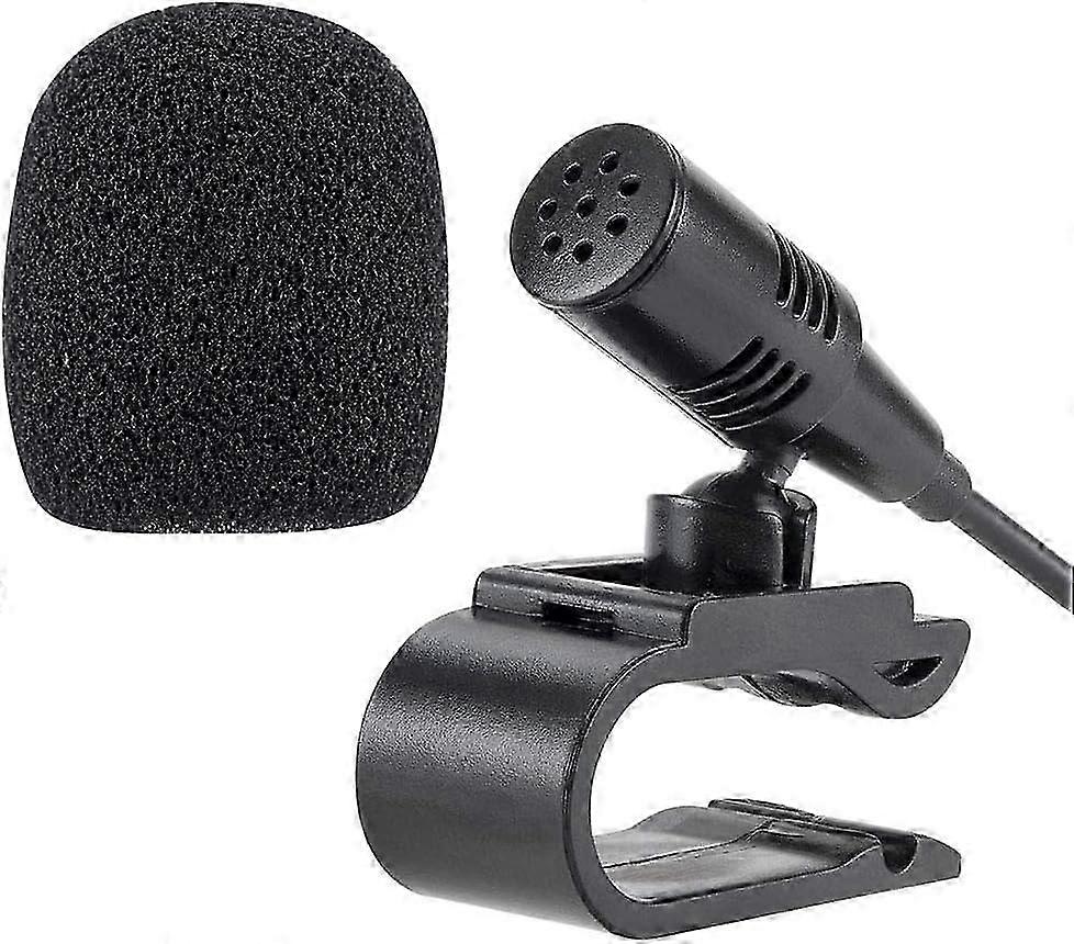 3.5mm External Microphone with 3m Assembly Cable Mic for Car and Vehicle Head Unit with Bluetooth Enabled Stereo, Radio, GPS and DVD1pcsblack