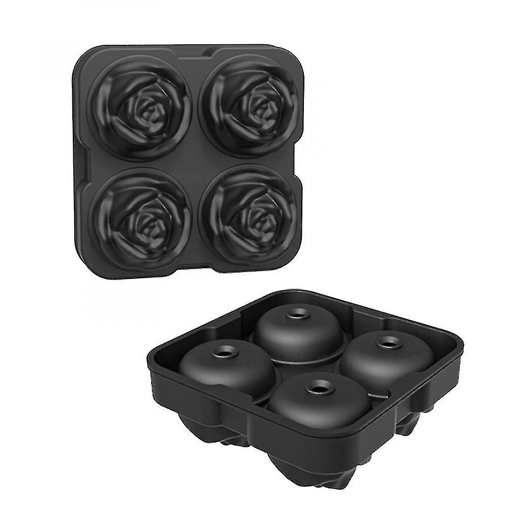 Cookware Sets Rose Flower Ice Cocktail Mix Ice Creative Rose Flower 4 With Silicone Ice Tray