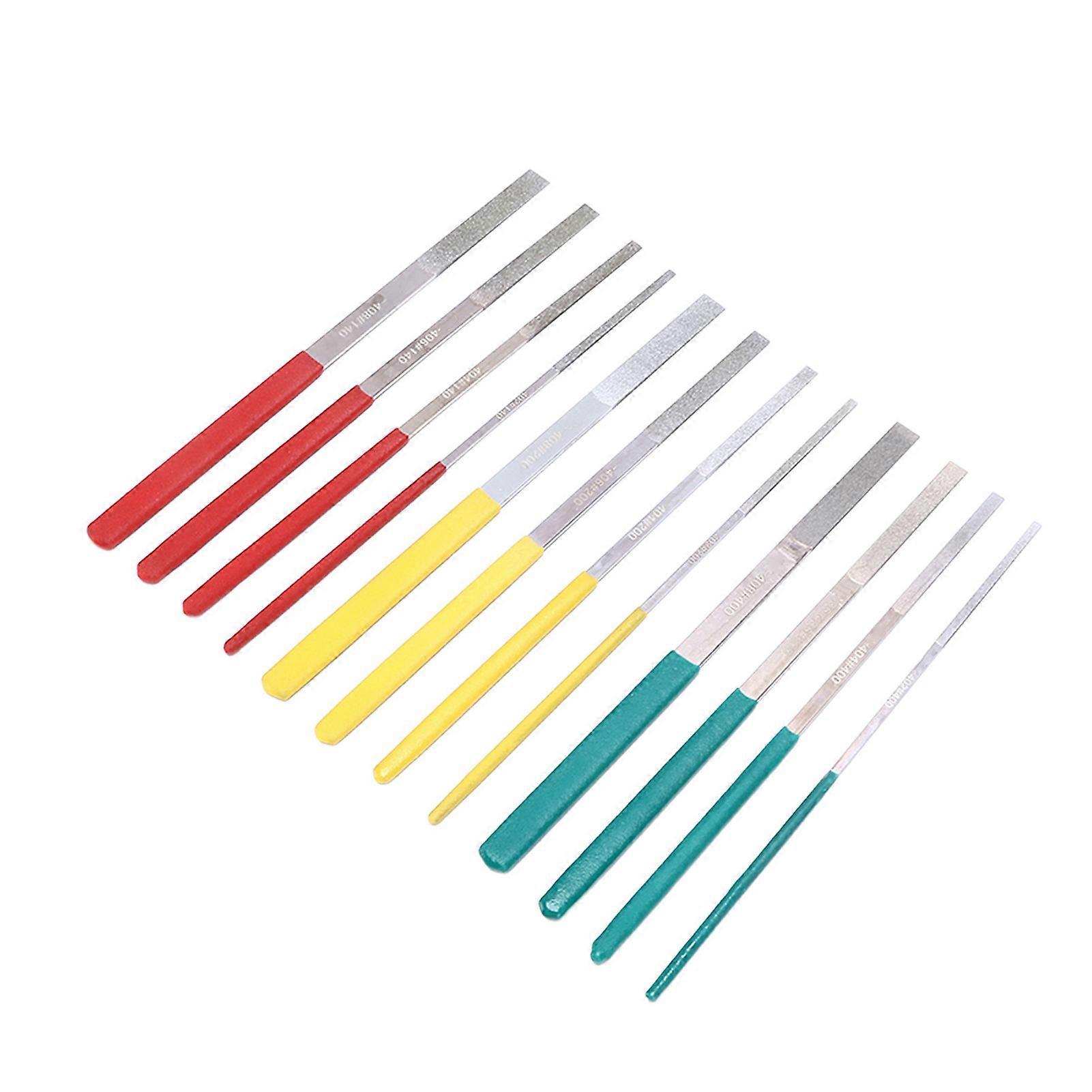 12Pcs Flat File Excellent Performance Comfortable Handle High Hardness Mini File Set