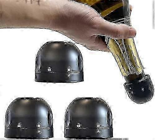 Στεγανό πώμα σαμπάνιας 3τμχ μαύρο για ChampagneP2