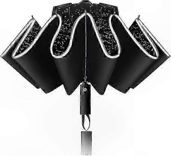 Windproof Reverse Folding Umbrella, Compact Travel Umbrella, TOPTSOFI Inverted Dry Design