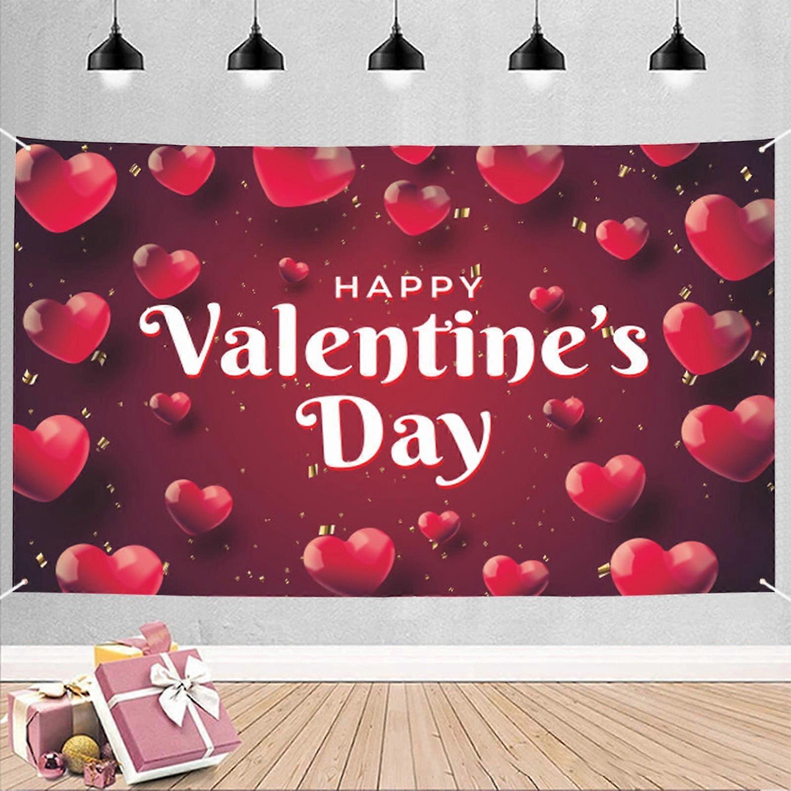 Valentine's Day 2024 New Valentine's Day Background Cloth Photo Background Banner Party Layout Valentine's Day Banners