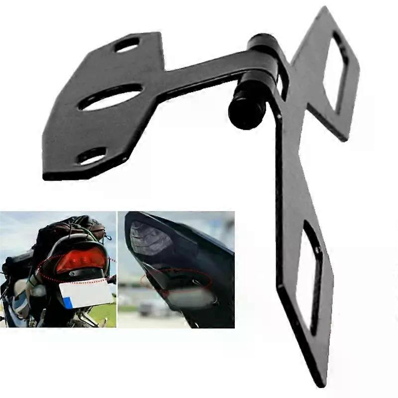 Motorcycle ATV Adjustable Folding License Plate Bracket Taillight Support Fender Eliminator Number Plate Holder Mount Tidy Tail