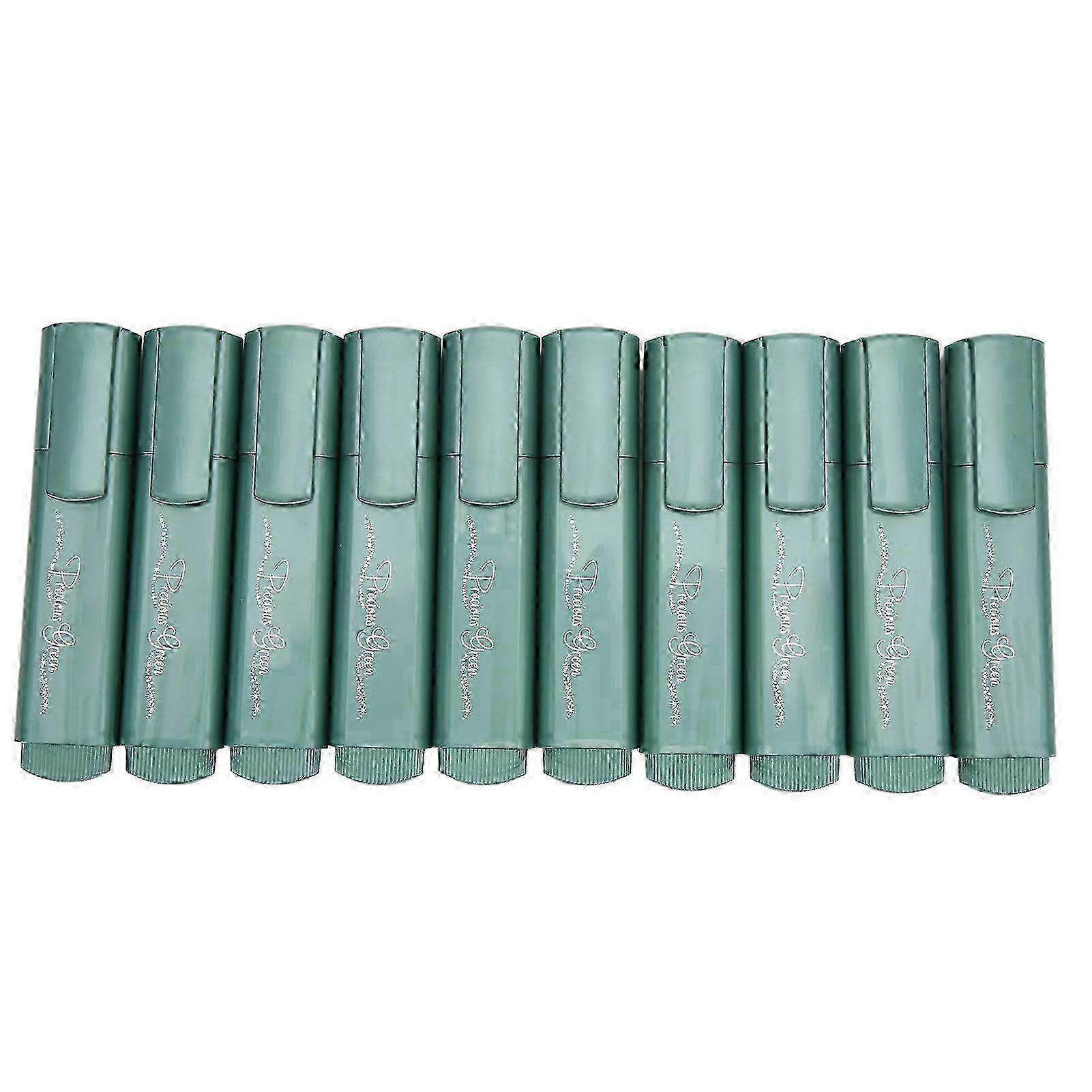 10Pcs Metallic Highlighter Set Odor Free Anti Rolling Design Blue Colored Highlighters for Drawing Making Note Writing