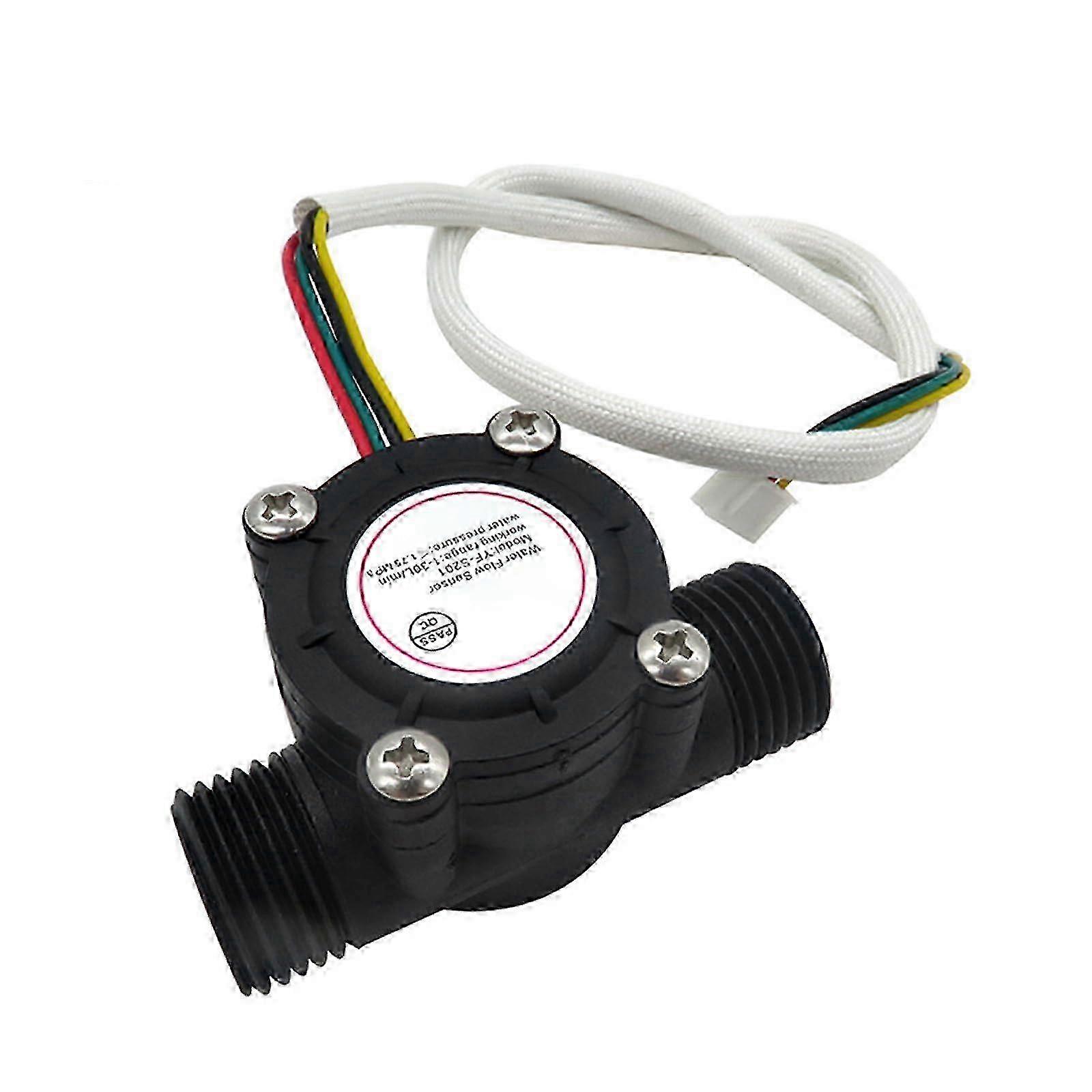 Water Flow Sensor YFS201, Flowmeter for Water Control, 130 L/min, 1.75 MPa