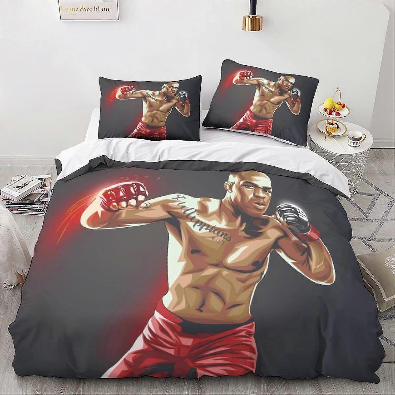 GENBAK UFC Print Duvet Cover Set 3D MMA Impresso Edredom Capa Teens Fighter Pattern Bedding Set Adorável Quarto Decor 3Pcs Colcha
