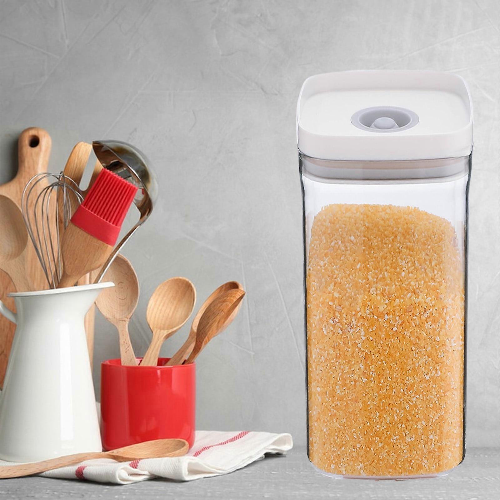 Fall Savings! WJSXC Airtight Food Storage Containers with Lids, Top One Button Control, Stackable Dry Cereal Container Set compatible with Pantry,