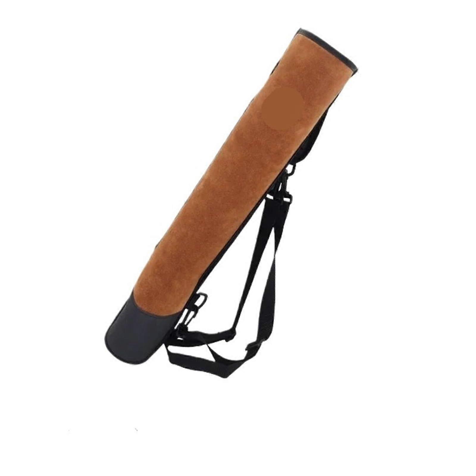 Archery Quiver Leather Arrow Holder Bag with Adjustable Strap for Target Shooting