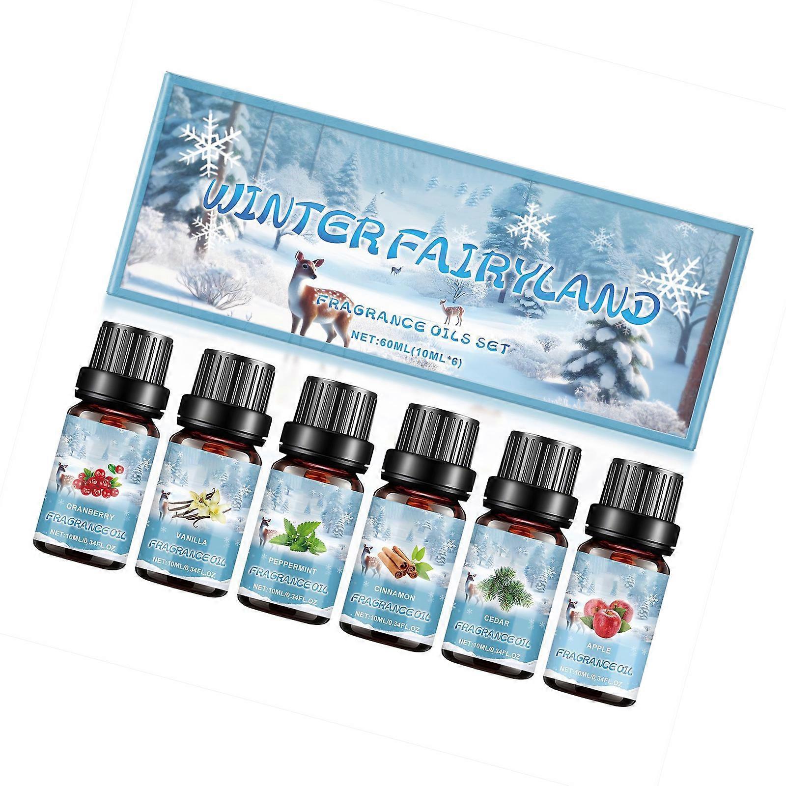 Pack of 6 Humidifier Essential Oils Natural Fruitarian Essencetherapy Scented Liquid Resupply Set for Telecommute Stretching Studio Multicolor