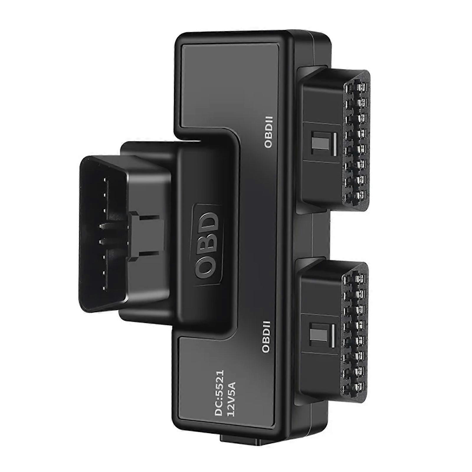 OBD Expansion Cable 16 Pin Connector Adapter Cable with DC5521 Interface OBD2 One Divided Into Two Adapter Wire Multicolor