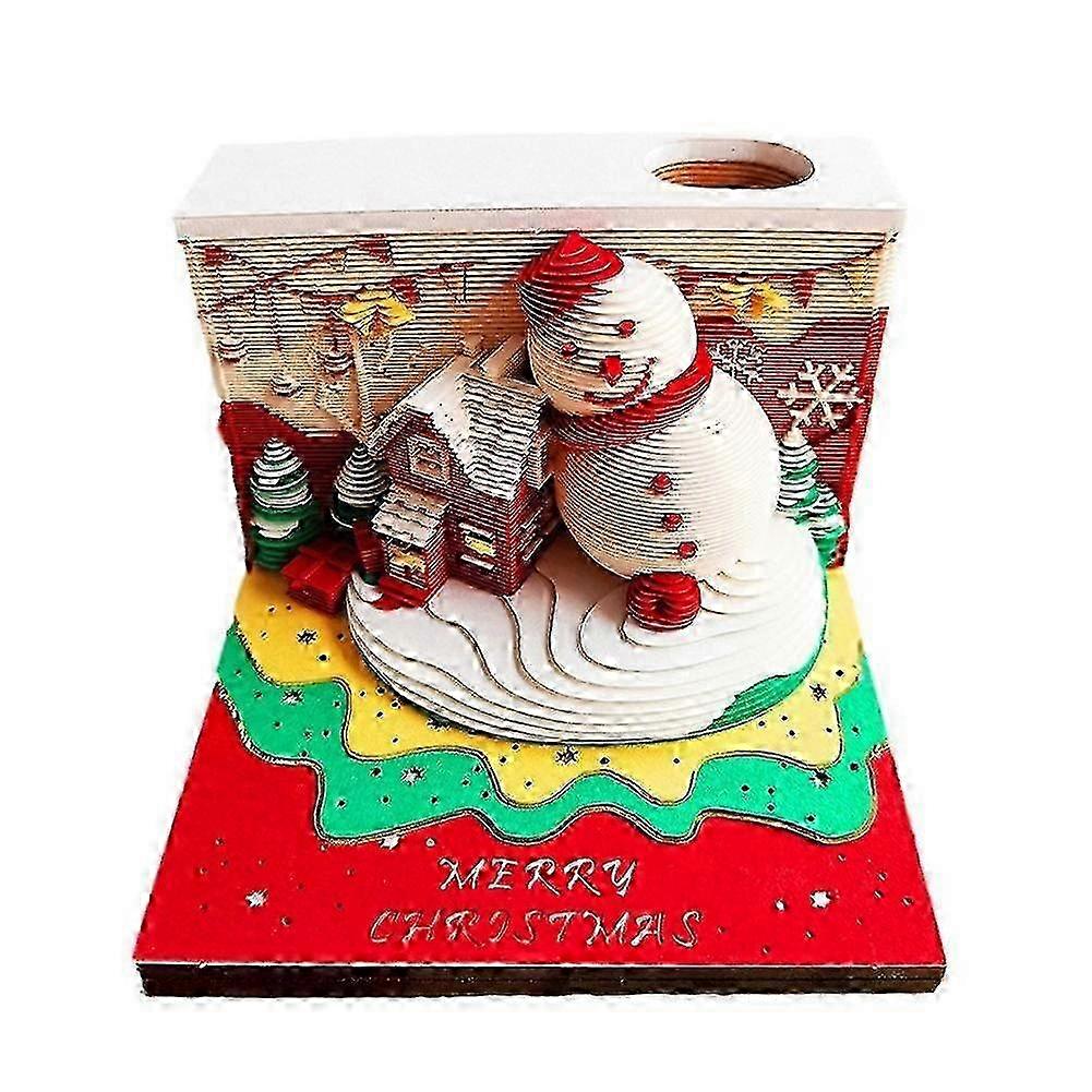 3D Notepad With Week Calendar Christmas Snowman Memo Pad Sticky Note