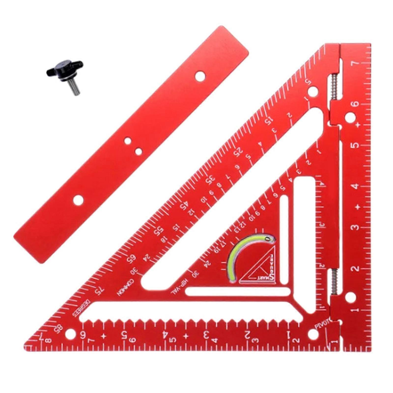 Multifunctional Rafter Square 7inch Triangles Carpentry Square Aluminum Rafter Square Layout Tool  Red