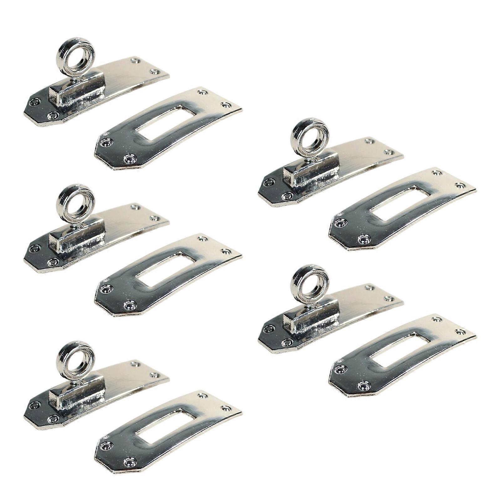 5pairs Multifunctional Belt Clasp Accessory Reinforced Lock System Compatible with Various Leather Straps  Silver