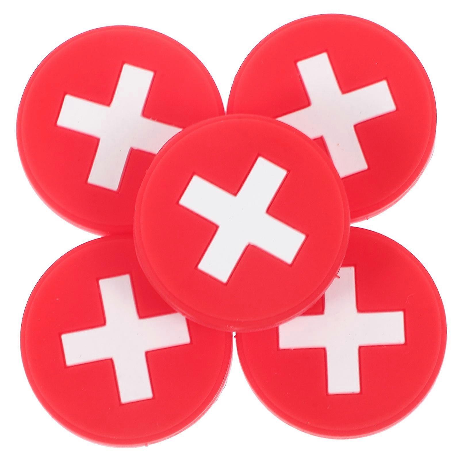 5Pcs Racket Vibration Dampeners National Swiss Flag Design Tennis Racket Shocking Absorber