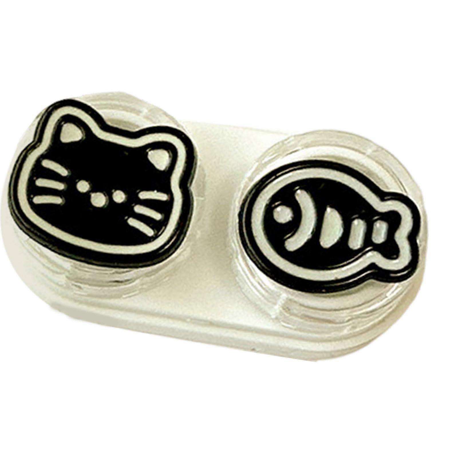 Contact Lens Case with Removal Tool Compact Rubber Inserter for Safe Daily Use White