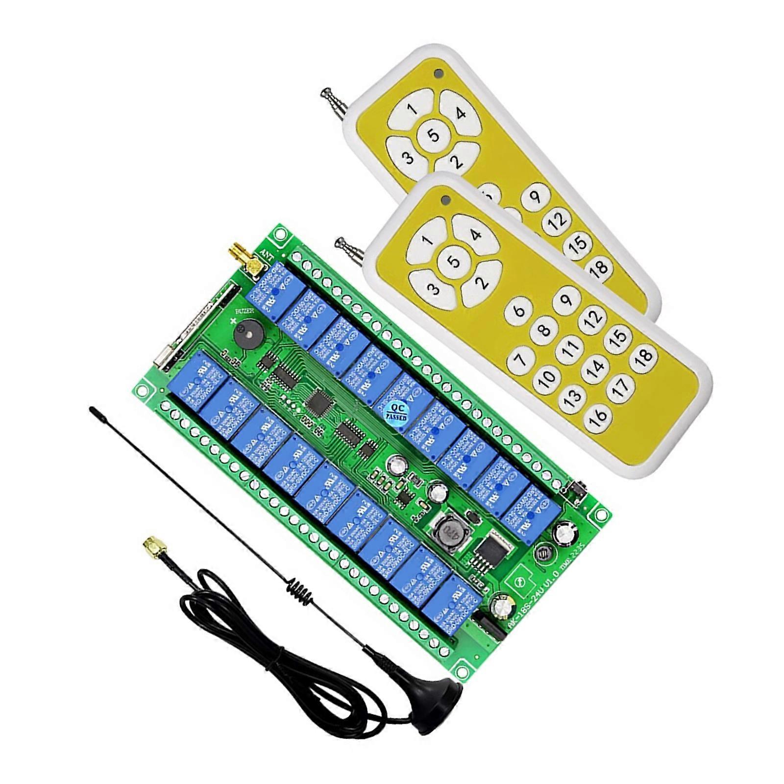 12V-48V 18CH 433Mhz 315mhz Wireless Remote Control Switches Receiver Transmitters for Security Door LED Light Multicolor