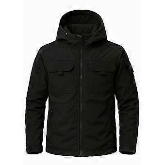 HOMUG Herren-Wanderjacke mit Kapuze – Funktioneller, winddichter und atmungsaktiver Outdoor-Mantel – Warmer Mantel – Langarmmantel – Taktischer Wasserschutz
