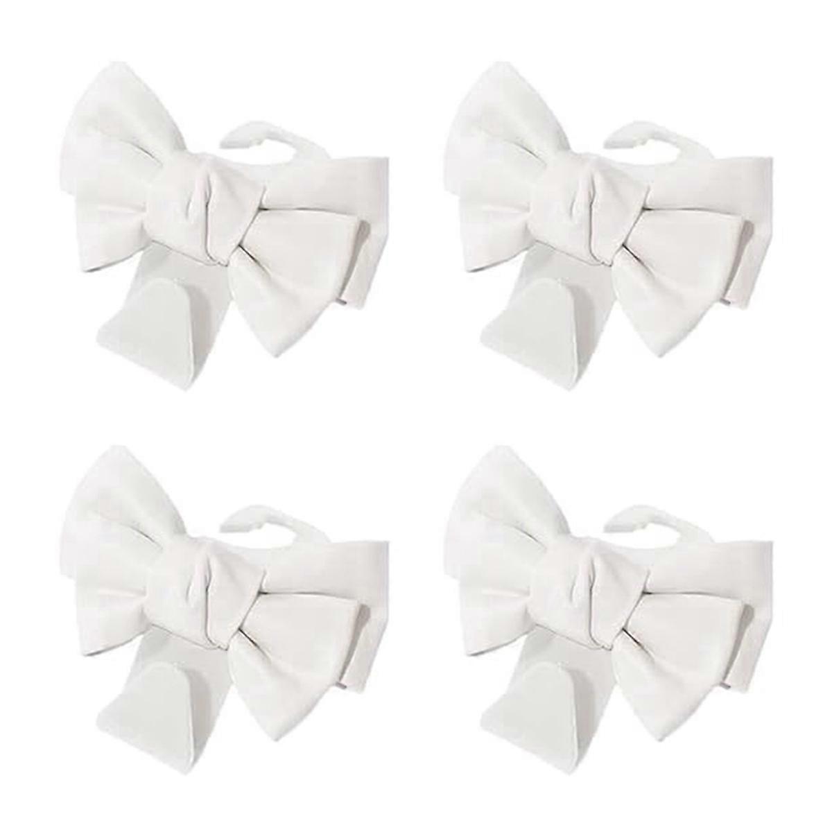 4pcs Multifunctional Backseat Hooks Car Interior Storage Bag Hooks Cute Bow Shape