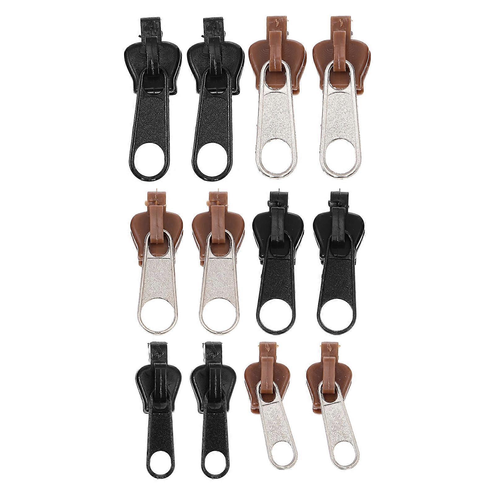 12Pcs Alloy Zipper Sliders for Clothing Use Zipper Pull Tabs Replacement