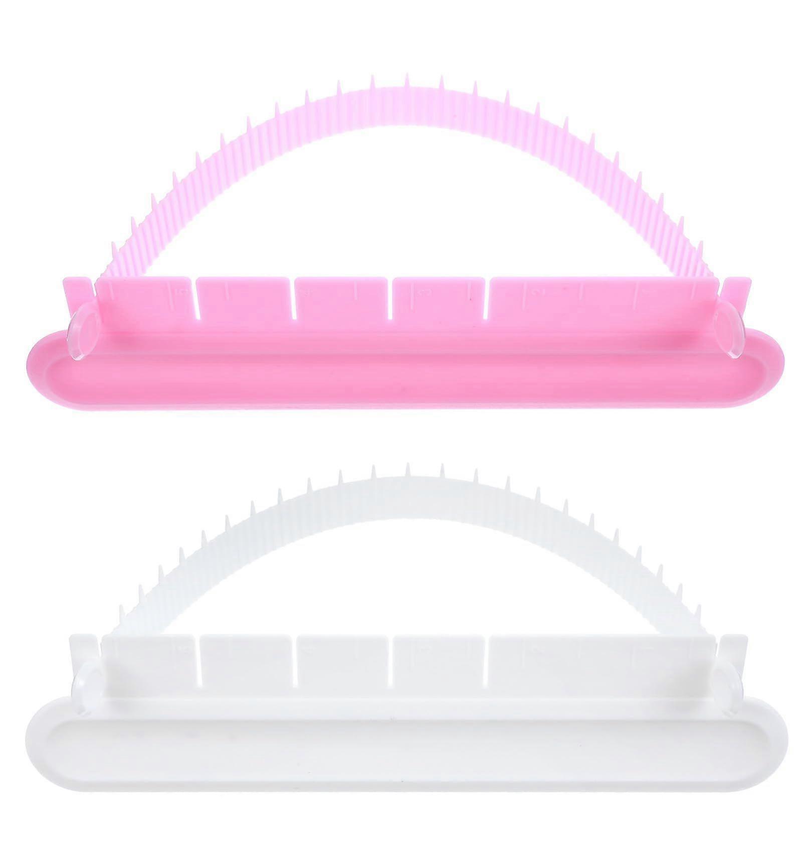 Fondant Arch Shaping Kit 2-Piece Set, Baking Measurement Guide for Cake Decorating, Easy Use for Beginners, White and Pink.
