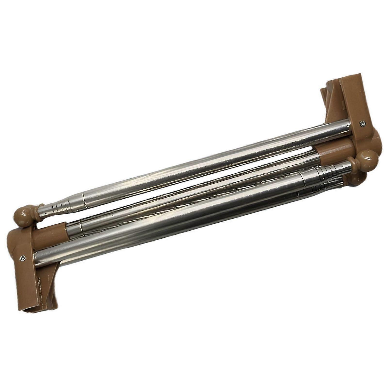 Adjustable Telescopic Clothes Drying Rack, Foldable SpaceSaving Laundry Stand, Brown 70x40x133cm