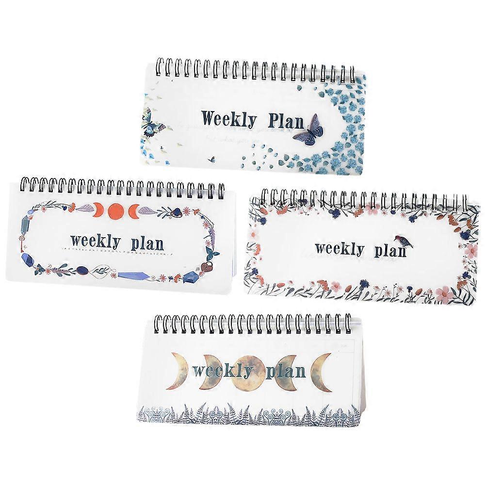 Weekly and Monthly Schedule Planner Notebook for Daily Use 4Pcs Set