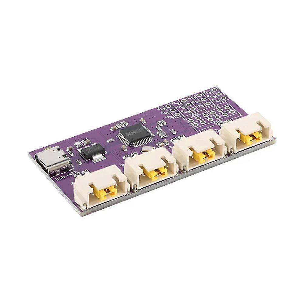 USB to 4 Channels Ways TTL Serial Port USB Type-C Interface 6Mbps High-Speed CH344 Chip Communication Conversion Module