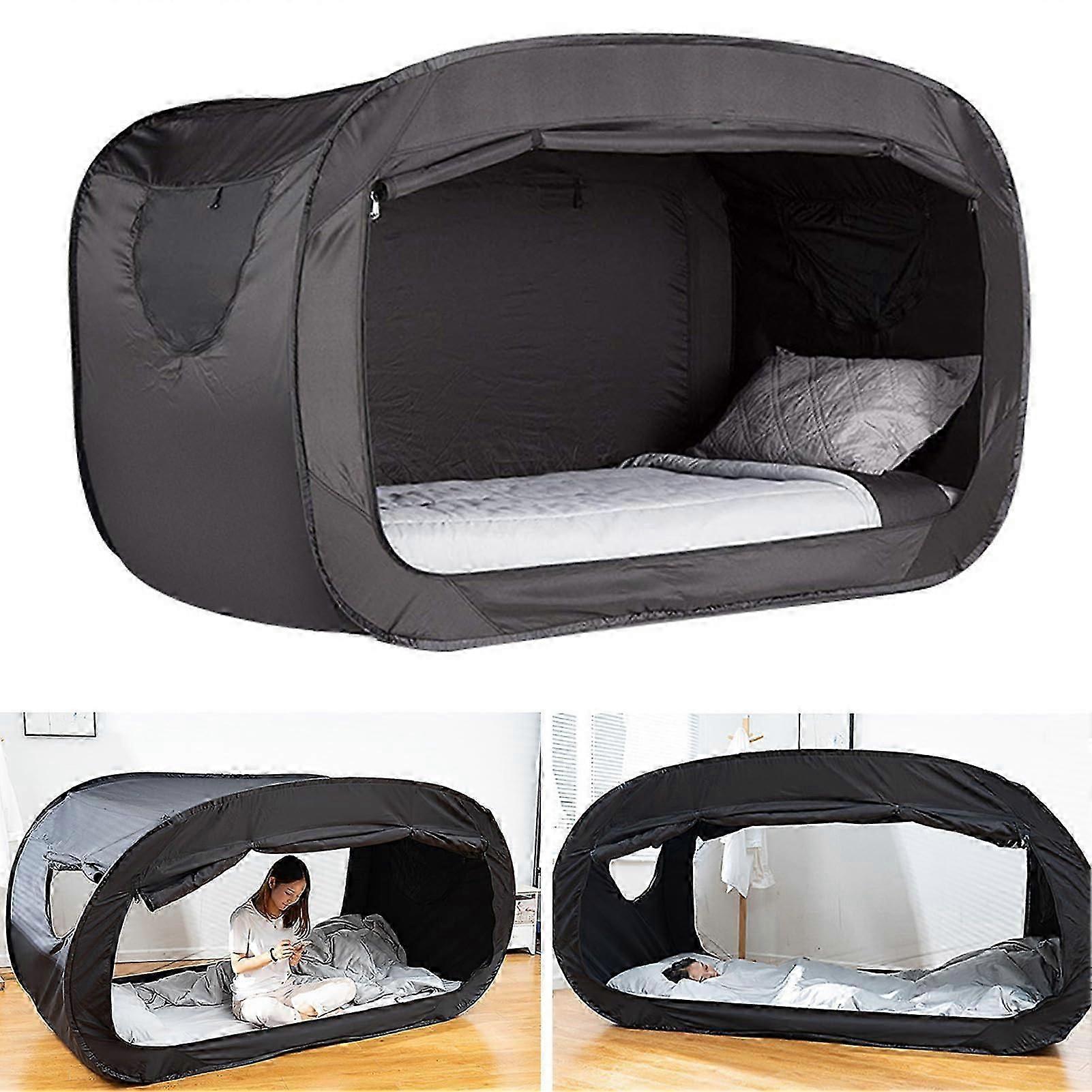 Camping Privacy Bed Tent - Portable Blackout Design with Fibre Poles, Easy to Store, Durable Polyester Material, Compact Size
