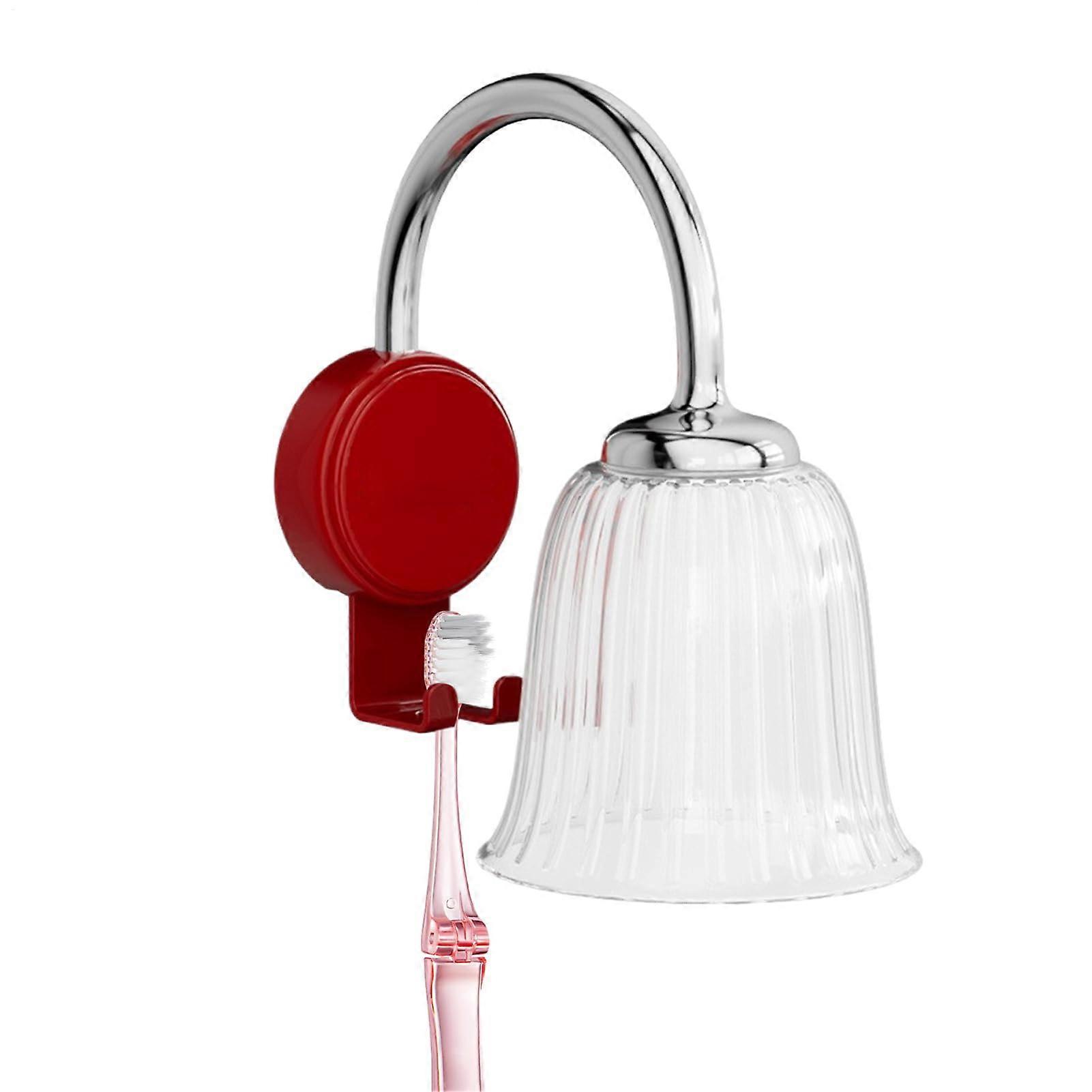 Magnetic Wall Mounted Toothbrush Holder with Inverted Cups, Space Saving Bathroom Organizer