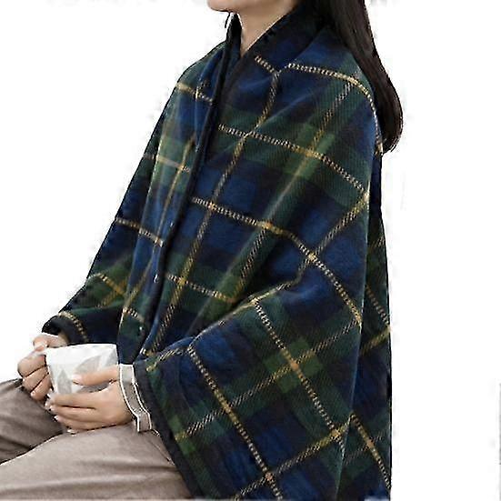 Plaid Fleece Throw for Cold Days, Super Soft Thermal Blanket for Home and Office Use