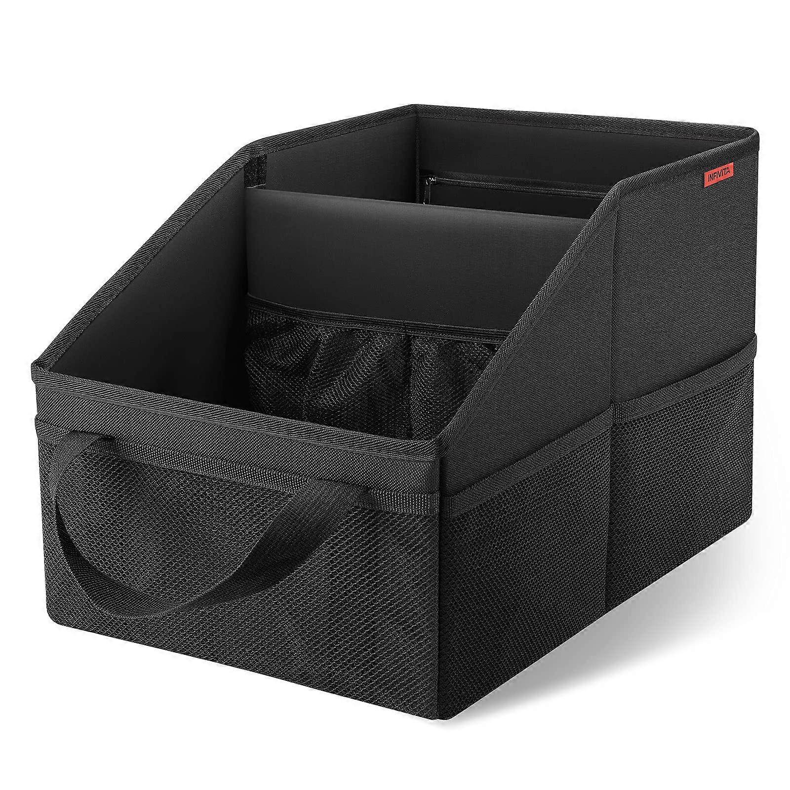 Car Organizer with Multiple Mesh Pockets and Dual Compartments for Front or Back Seat Storage