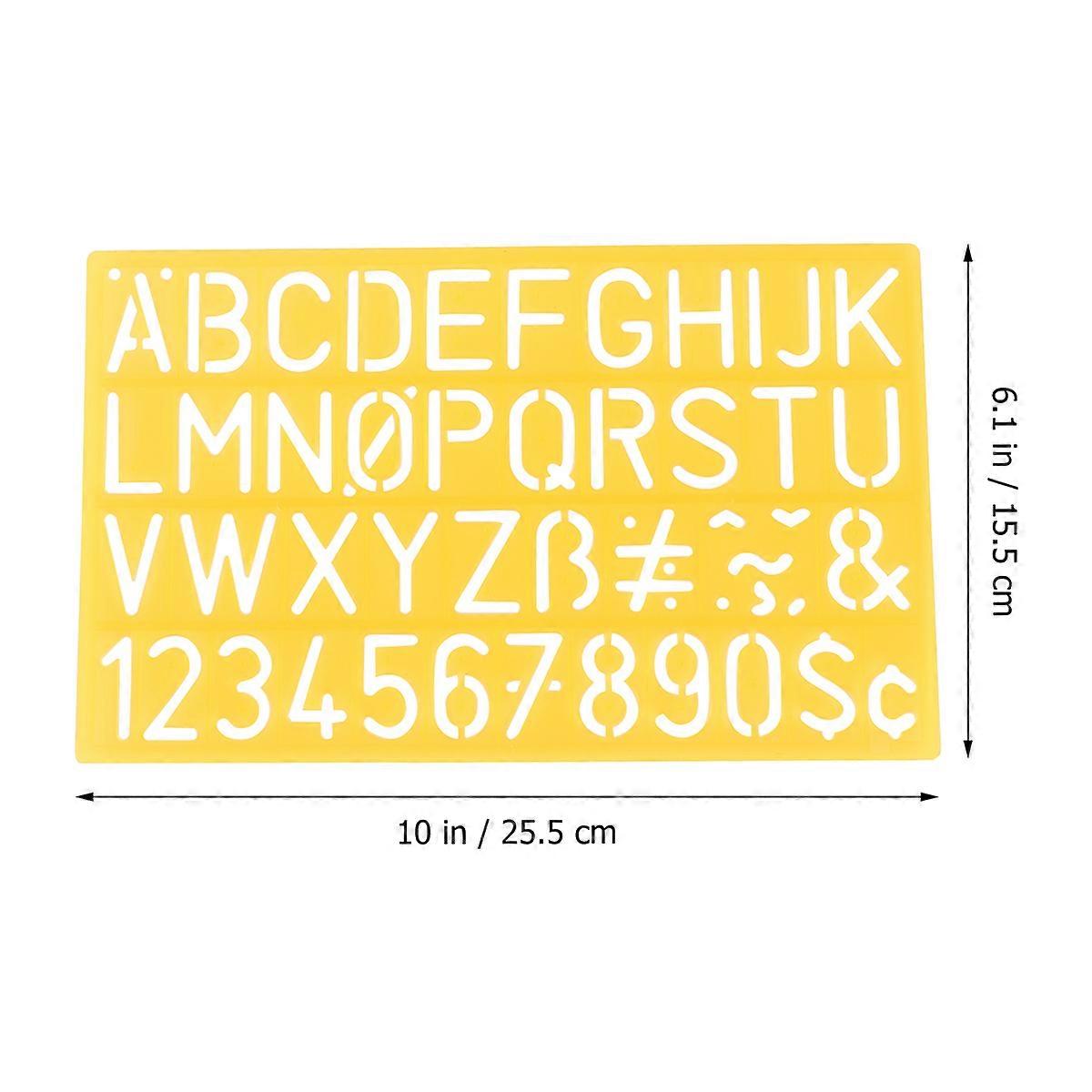 4pcs Graffiti Rulers Alphabetic Templates Numbers Alphabetic Symbols Hollow Children Learn Drawing Rulers (Random Color)