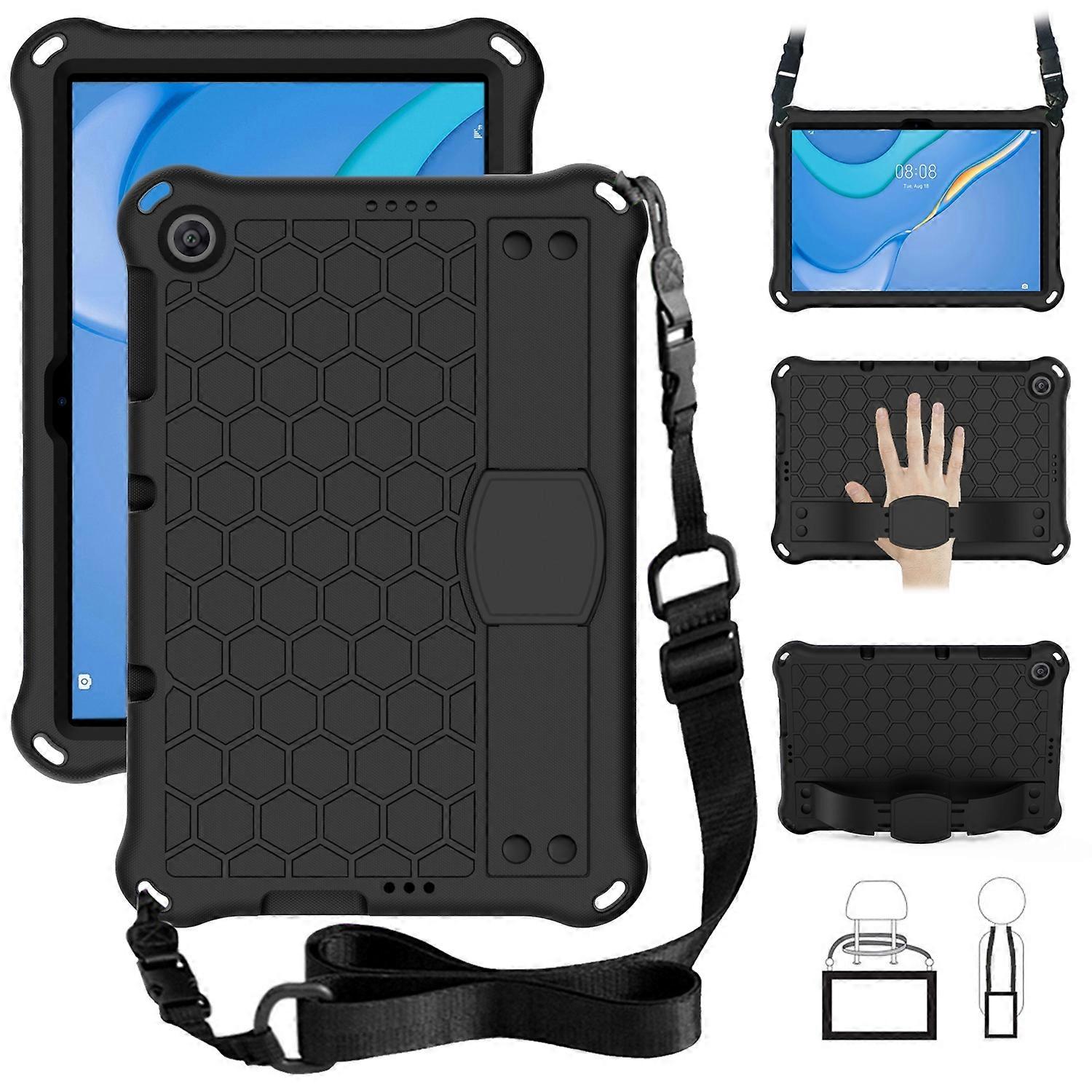 For Huawei MediaPad T10 9.7 / T10 10.1 Honeycomb Design EVA + PC Material Four Corner Anti Falling Protective Shell with Strap