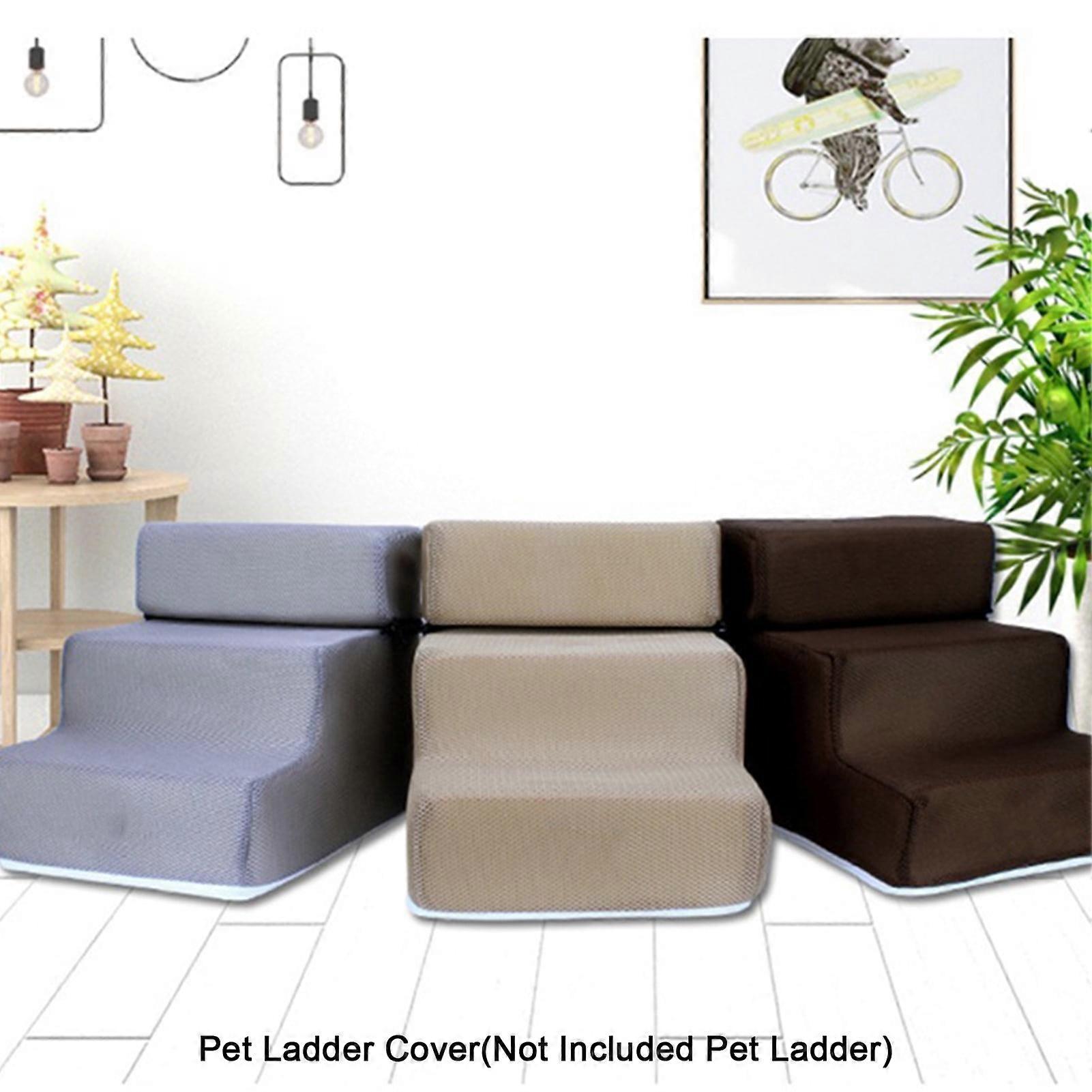 SPRING PARK Pet Stairs Detachable Zippered Mesh Fabric Cover with Non-Slip Bottom Dog Ramp Stairs Case for Puppy (Stair Steps not Included)