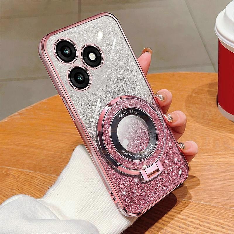 Plated Gradient Glitter Round Holder TPU Phone Case