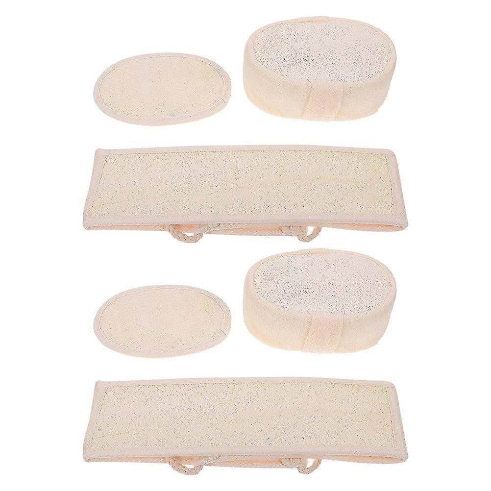 Back Shower Towel Exfoliating Natural Loofah Bath Towels Pore Cleaning Rectangular Shape 2 Sets