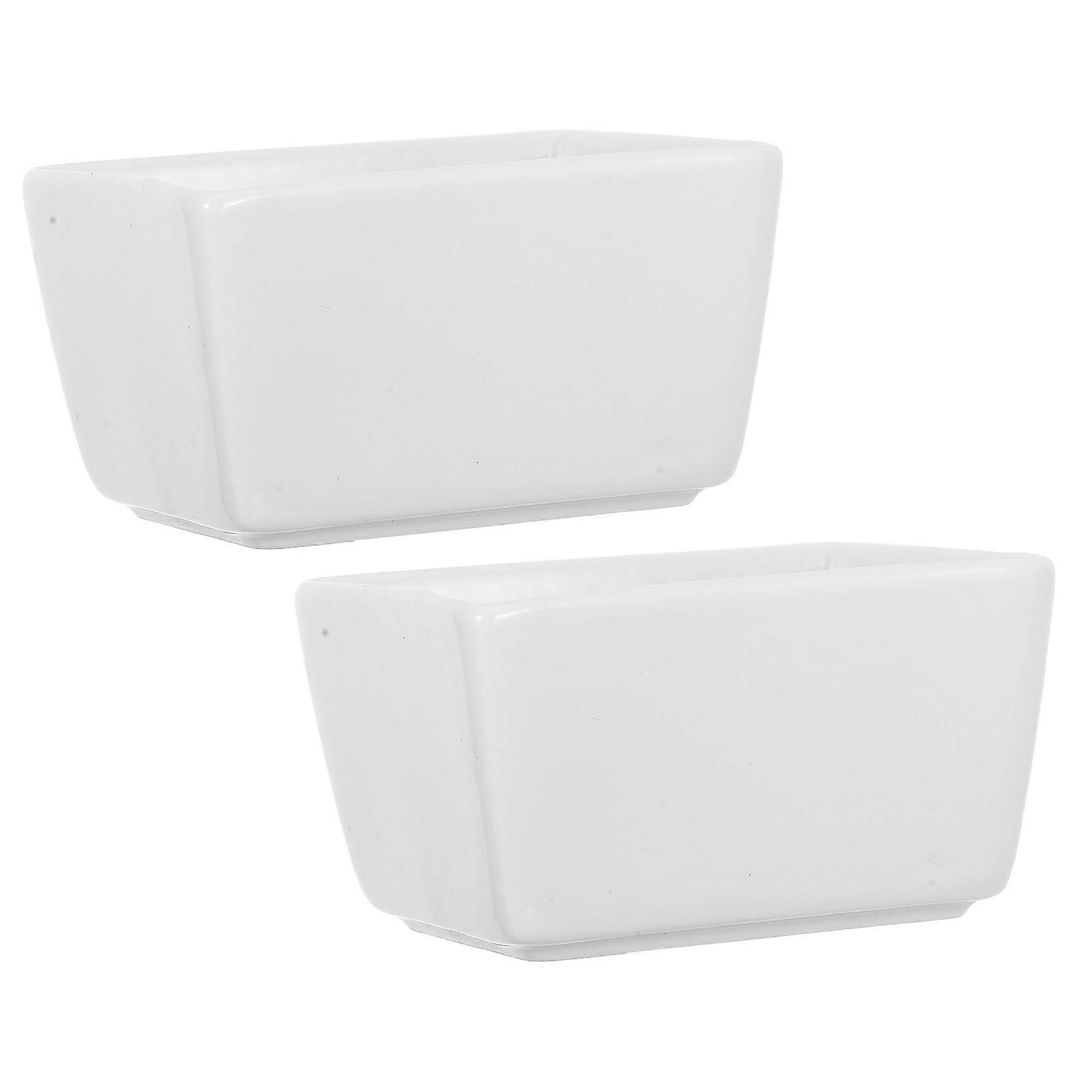Rectangular Ceramic Sugar Packet Holder for Storage 2Pcs White Set