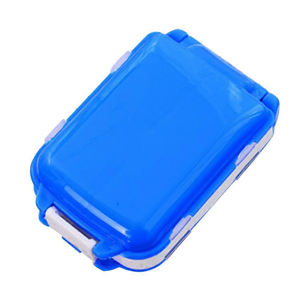 Double Layer Pill Box with 8 Compartments for Portable Medicine Storage Blue