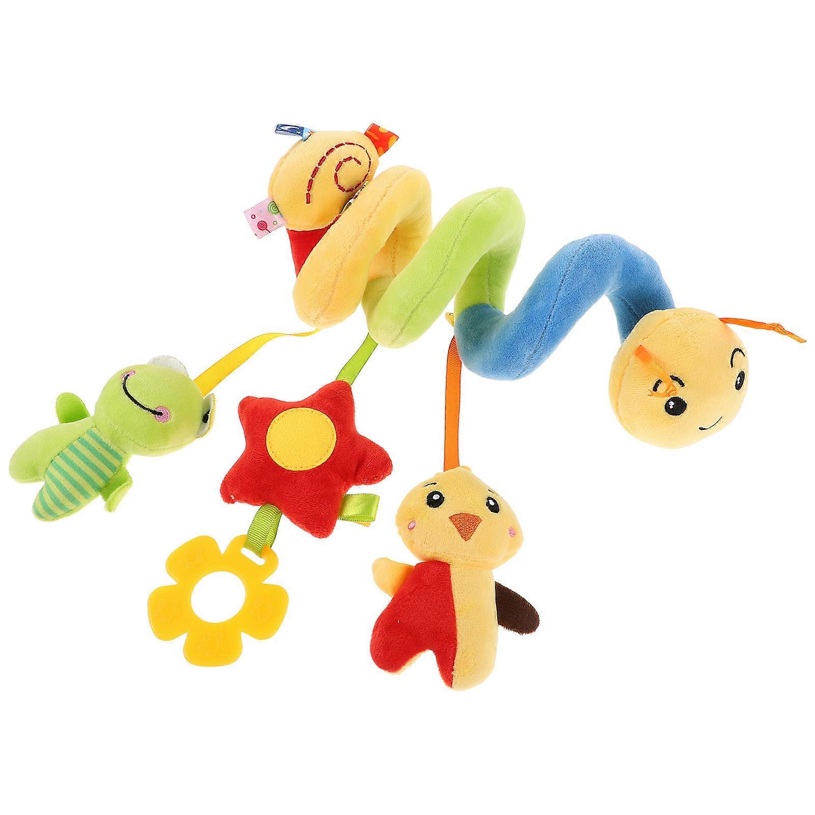 Squeaky Stroller Travel Toy Soft Spiral Hanging Toy for Playing