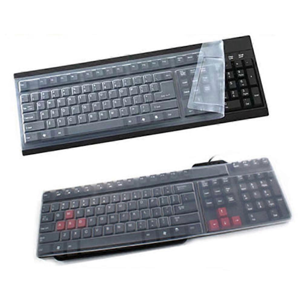 Hariumiu Clear Desktop Computer Keyboard Cover Skin for PC 108 Keys Standard Keyboard, Anti Dust Waterproof Keyboard Protector Skin
