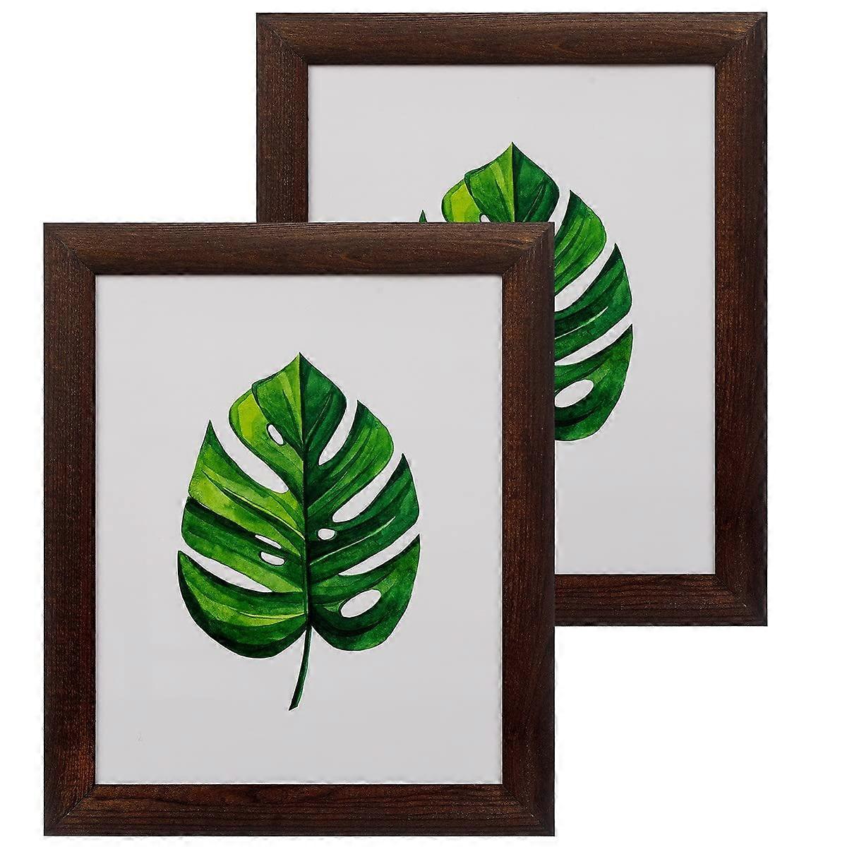 Rustic Picture Frames 8.5x11 Solid Wood Certificate Document Diploma Frame with Glass, Set of 2