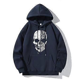 Hot Hoodie Skull Print Hoodie Men's Fashion Hip Hop Loose Hoodie Casual New Sweatshirt Pocket Fleece Harajuku Street Hoodie