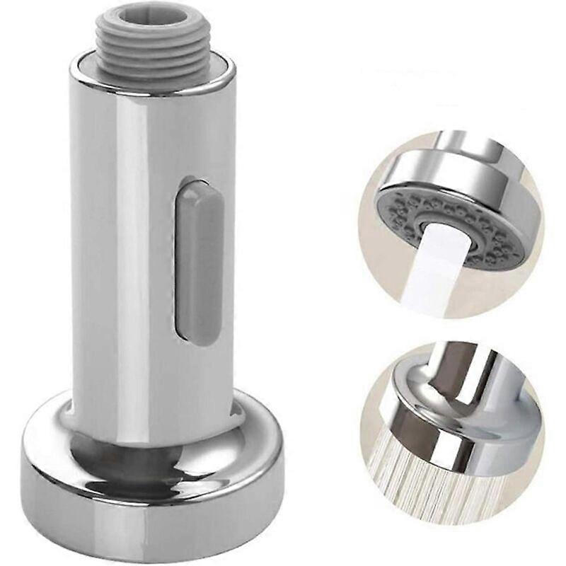Handheld Shower Faucet Mixer Sink Kitchen Press Down Pro Head 2 Functions Jets Kitchen Mixer Universal Hand Shower Faucet Accessory（Silver）-16812
