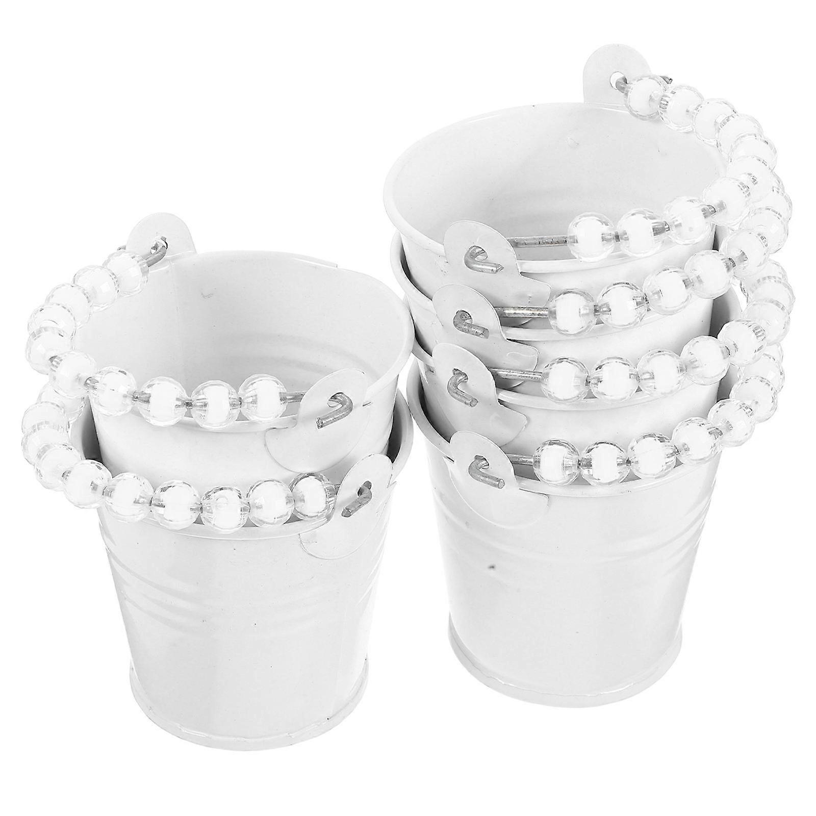 6pcs Mini Buckets for Crafts Party Favors Small Metal Buckets with Handles Flower Pots Decorative Iron Pails for Kids Adults