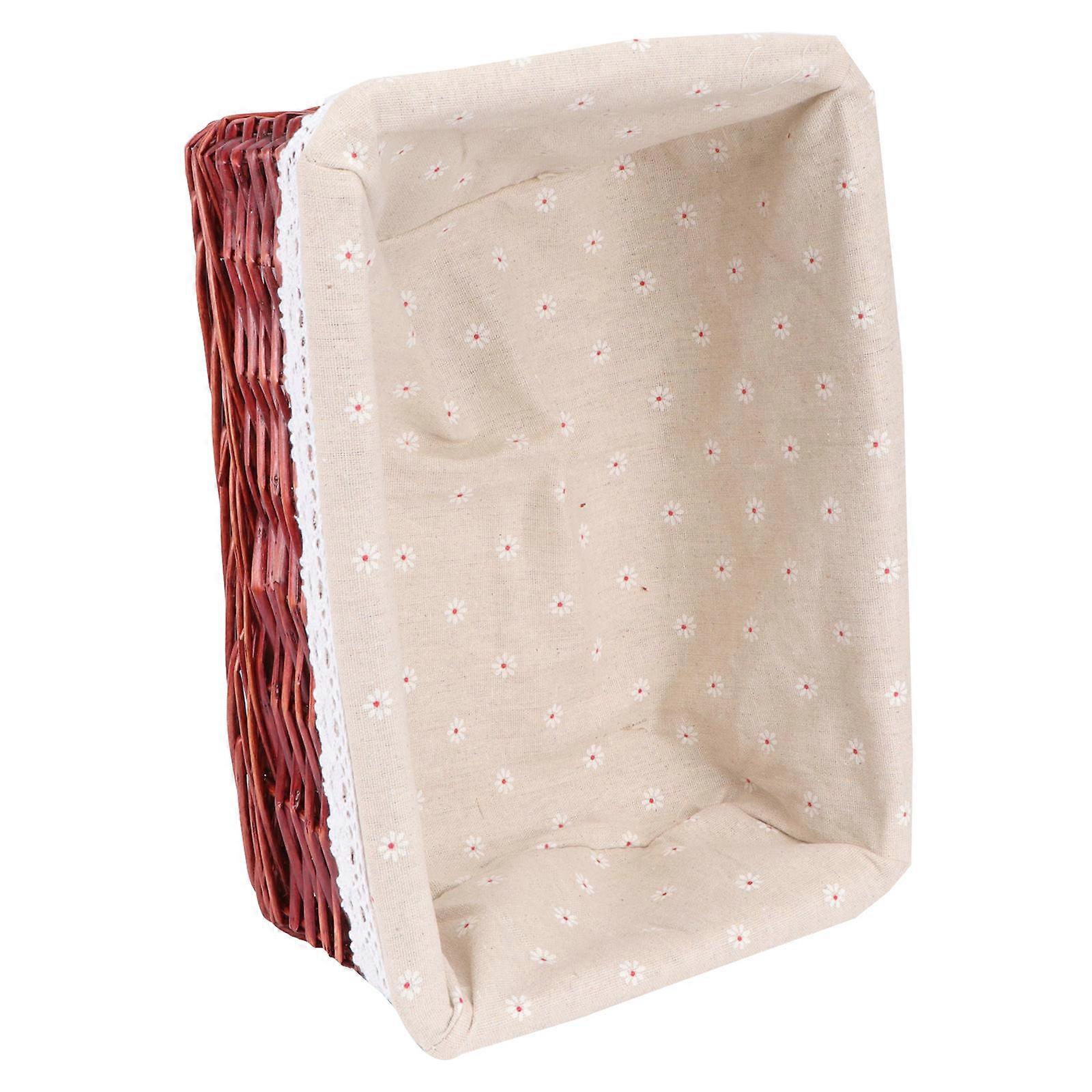 Brown Wicker Basket Laundry Basket for Storage Use with Fabric Material