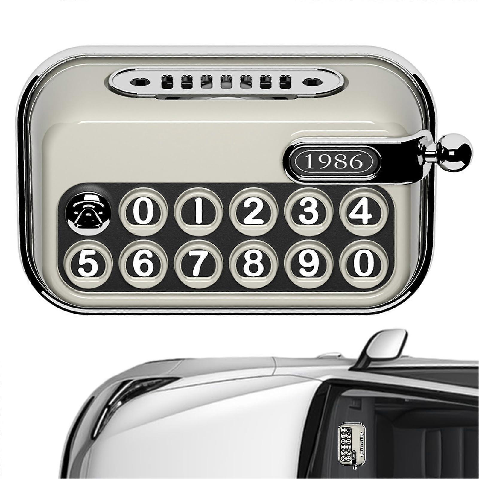 Car Parking Phone Number Plate Vintage Dashboard Style Temporary Parking Card with Dual Function Diffuser