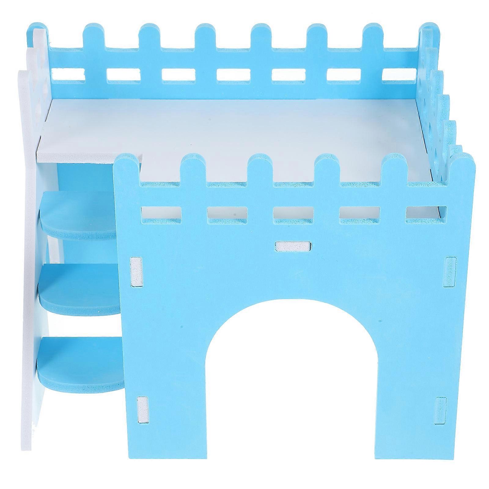 Guinea Pig Hideout Double Layer Hamster Hideout House with Ladder 2Sets