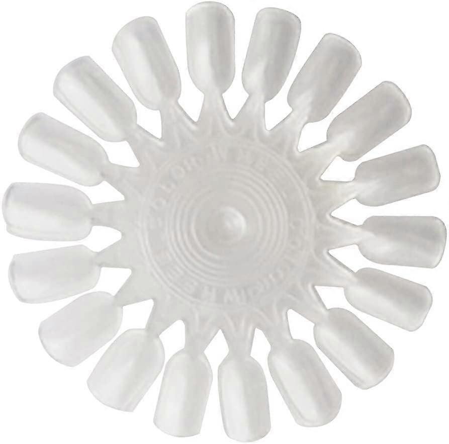 10Pcs Transparent 18 Tips Nail Art Display Wheel False Nail Tips Practice Palette Board